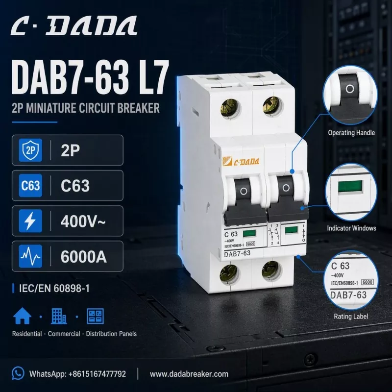 DAB7-63 L7 2P MCB - чиста, компактна заштита за дистрибутивни панели